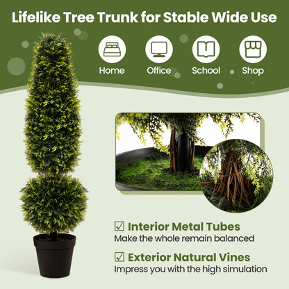 4 Feet Artificial Boxwood Topiary Tree, Green Faux Plants at Gallery Canada