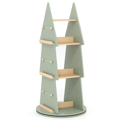 4 Tier Tree Shape Kids Rotating Bookshelf, Green Kids Storage at Gallery Canada