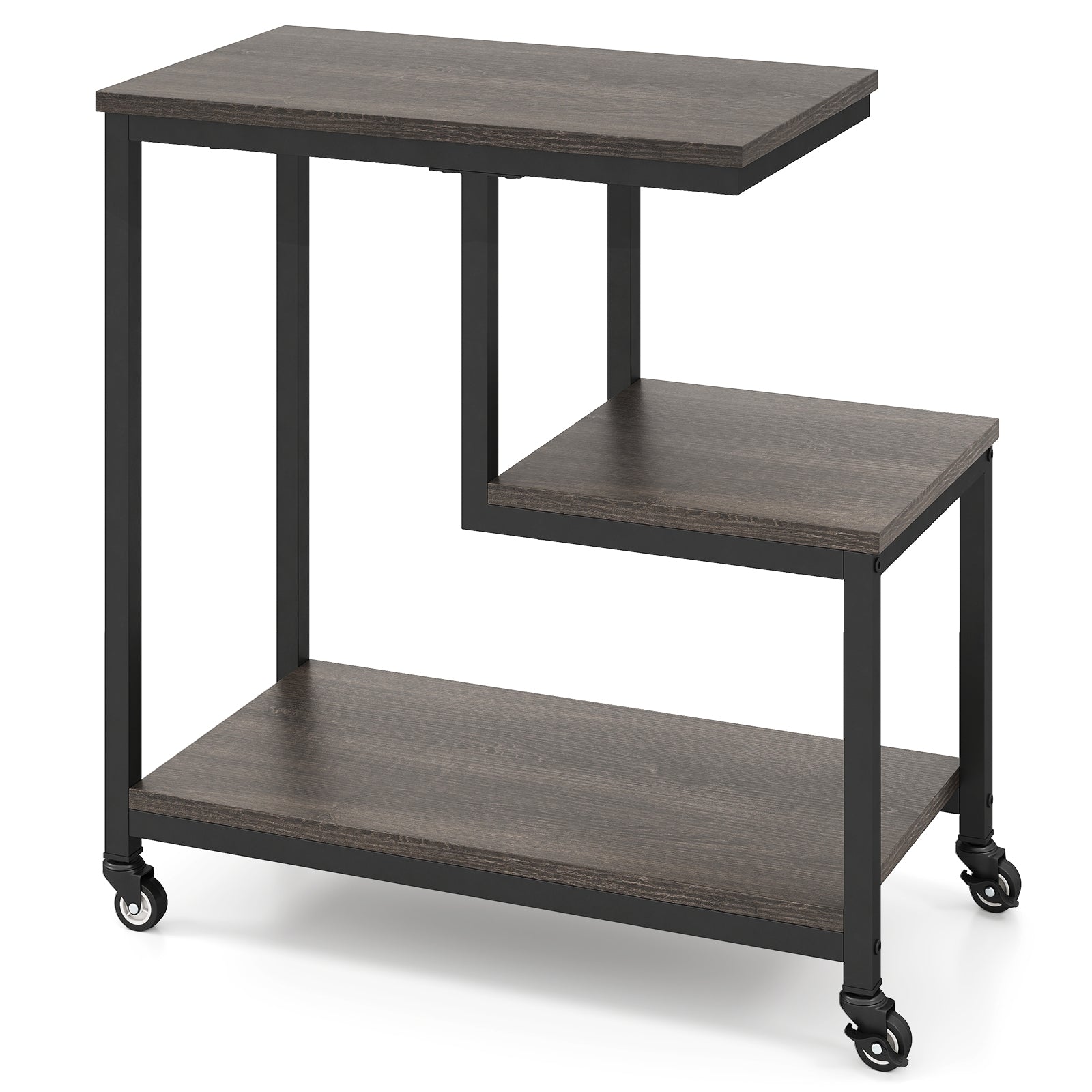 G-Shaped Side Table, 3-Tier Mobile End Table, Gray End & Side Tables Gray at Gallery Canada
