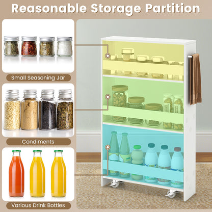 Narrow Mobile Serving Cart With Open Shelves, Off White Kitchen Islands & Carts at Gallery Canada
