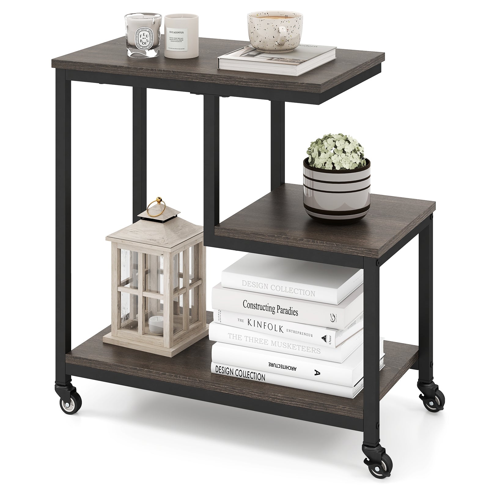 G-Shaped Side Table, 3-Tier Mobile End Table, Gray End & Side Tables at Gallery Canada