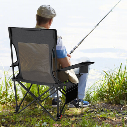 Reclining Camping Chair, Removable Footrest, Adjustable Backrest, Gray Camping Furniture at Gallery Canada