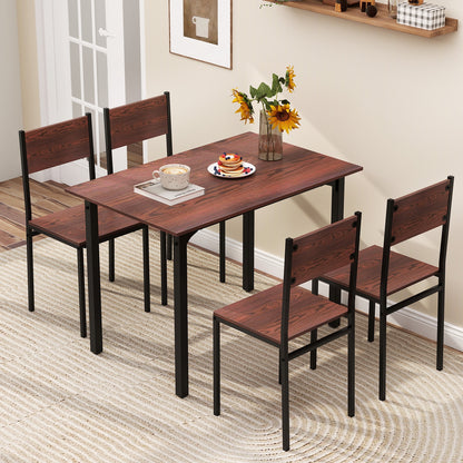 Industrial Dining Table Set, 5 Piece, Walnut, For 4 Dining Room Sets at Gallery Canada