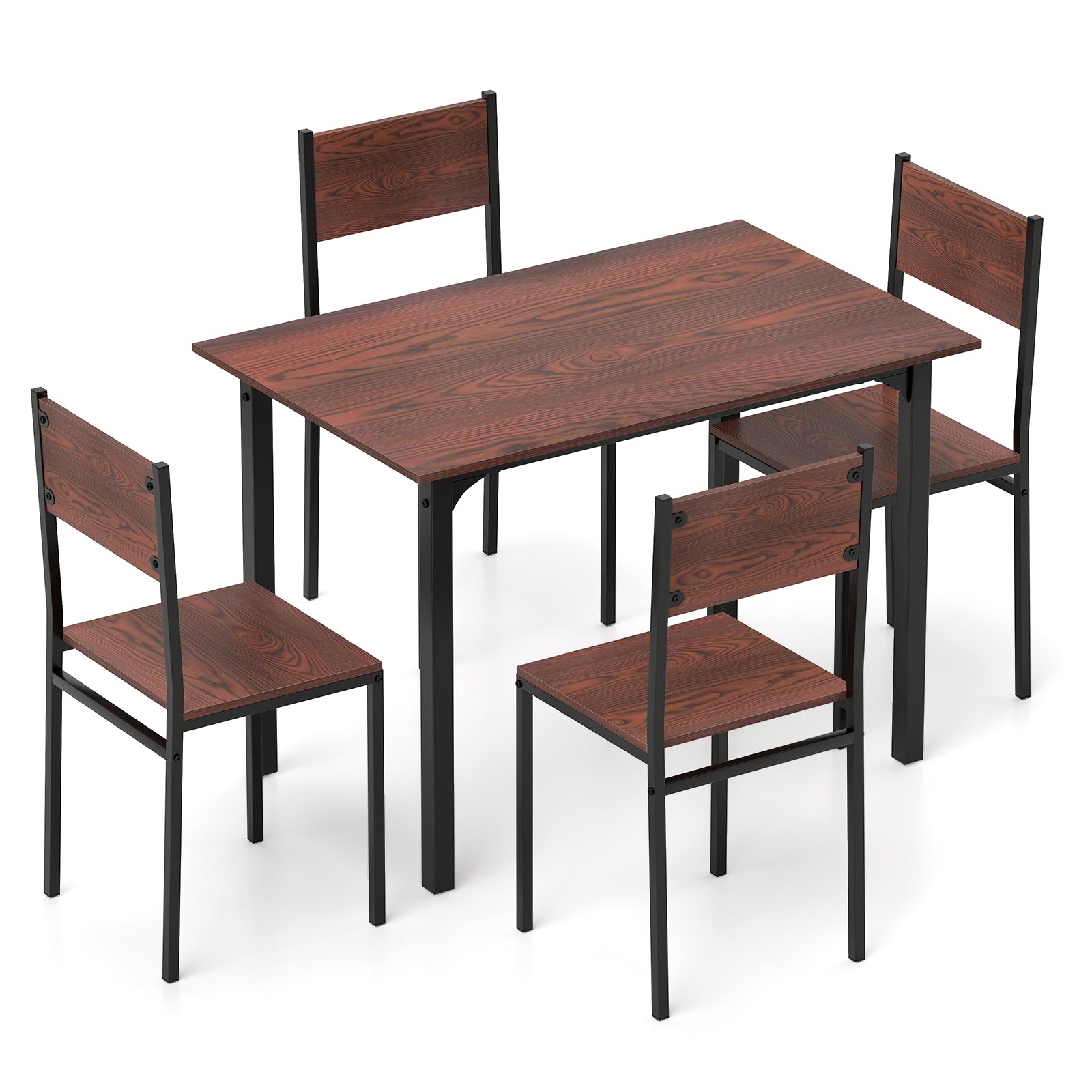 Industrial Dining Table Set, 5 Piece, Walnut, For 4 Dining Room Sets at Gallery Canada