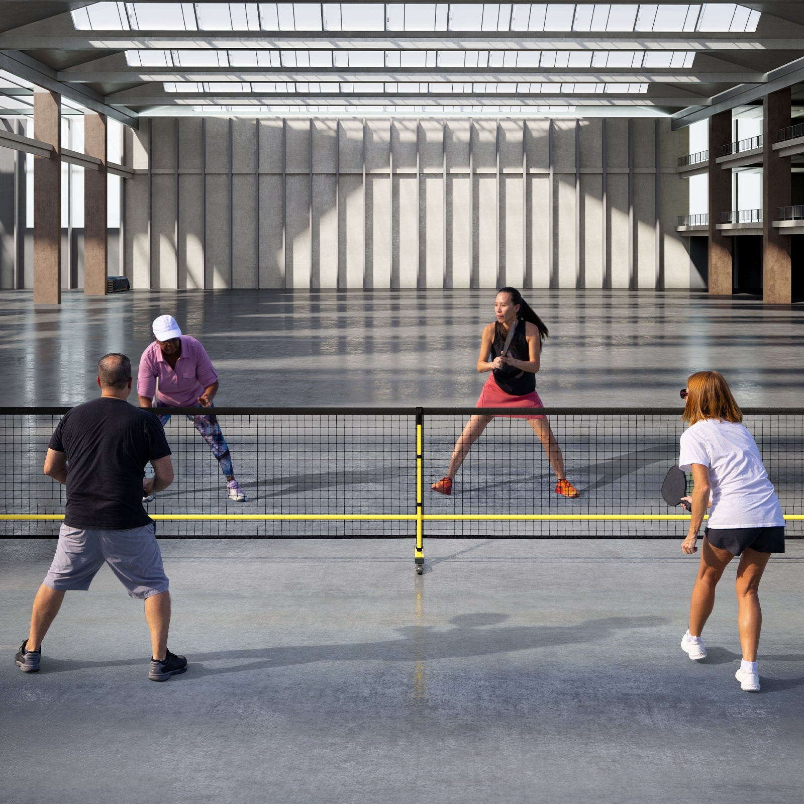 22 Ft Portable Pickleball Net, 6 Lockable Wheels, Carry Bag, Yellow Sport Equipments at Gallery Canada