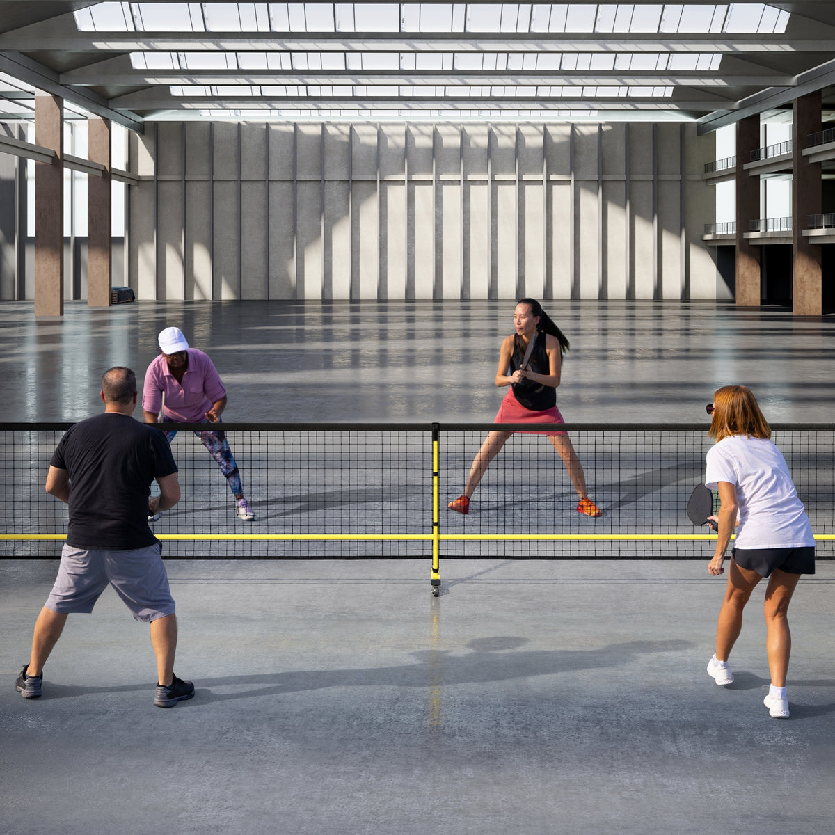 22 Ft Portable Pickleball Net, 6 Lockable Wheels, Carry Bag, Yellow Sport Equipments at Gallery Canada
