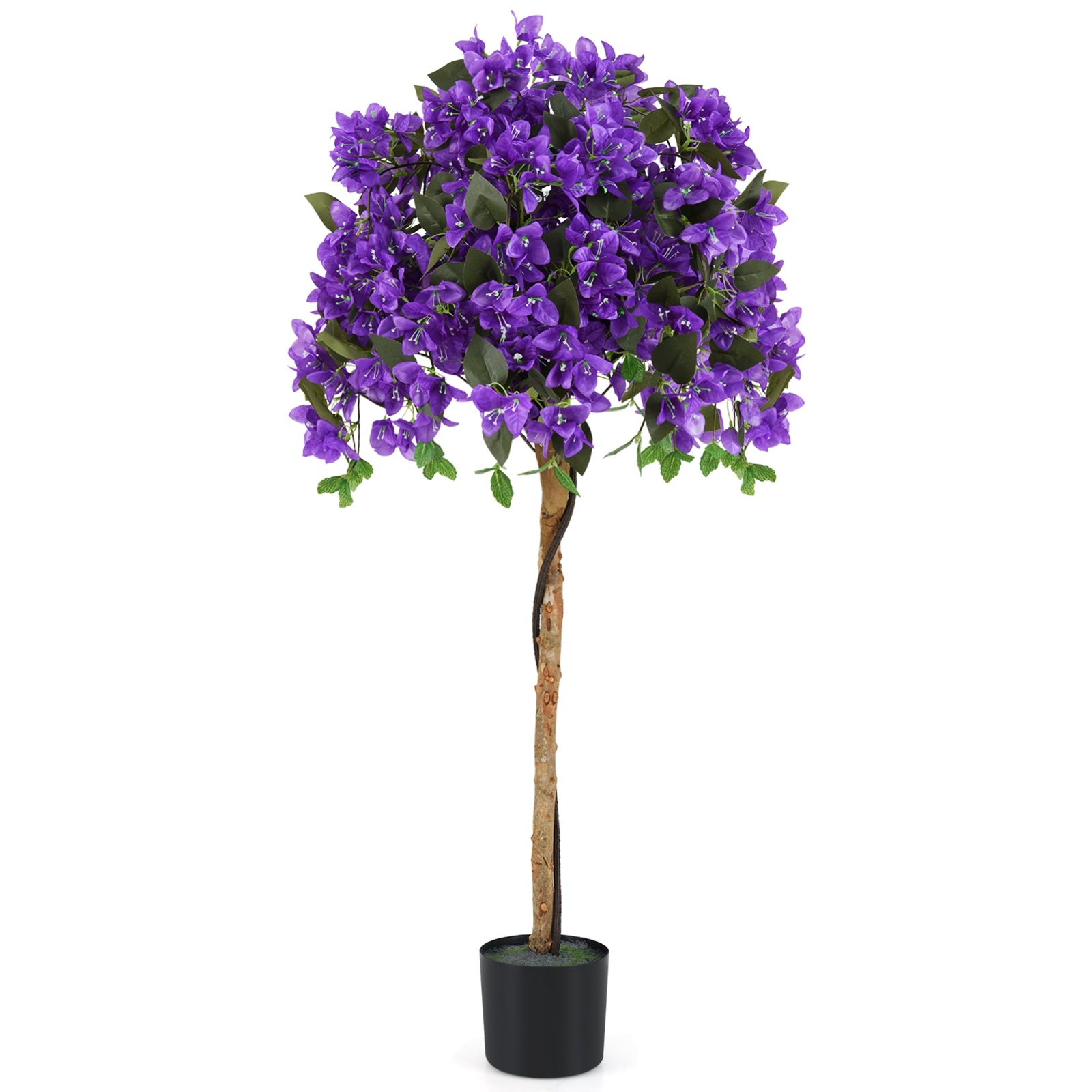 Artificial Azalea Tree, 4.5 Feet, Cement Pot, Purple Faux Plants at Gallery Canada