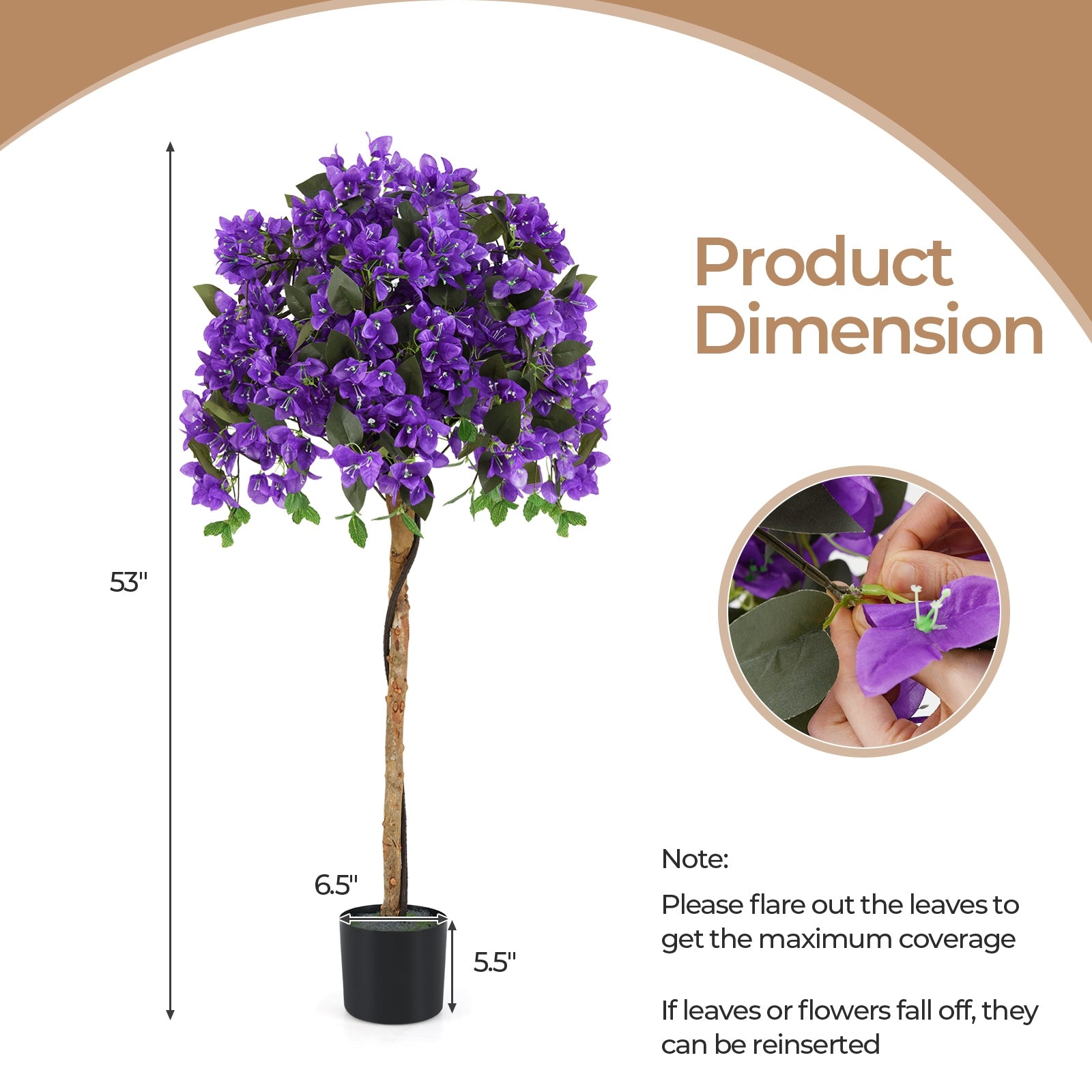 Artificial Azalea Tree, 4.5 Feet, Cement Pot, Purple Faux Plants at Gallery Canada
