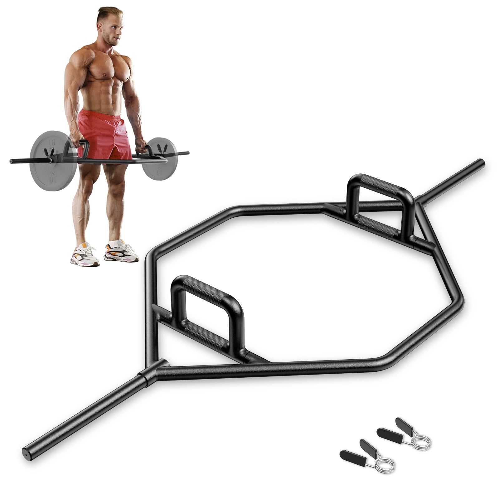 Olympic Hex Trap Bar, Foldable Handle, Black Weights Accessories at Gallery Canada