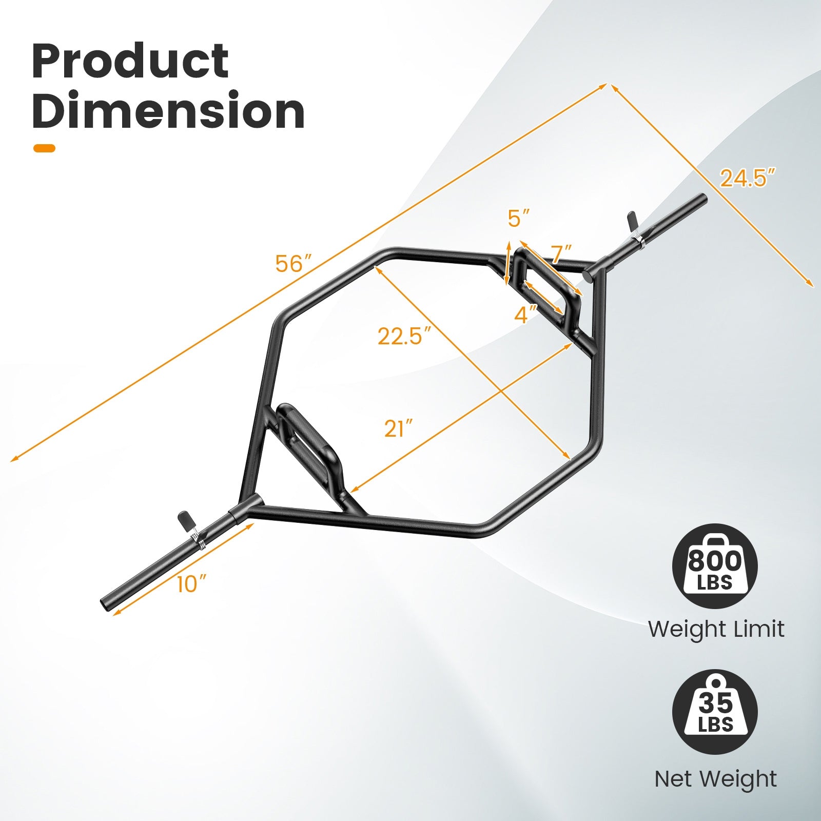 Olympic Hex Trap Bar, Foldable Handle, Black Weights Accessories at Gallery Canada