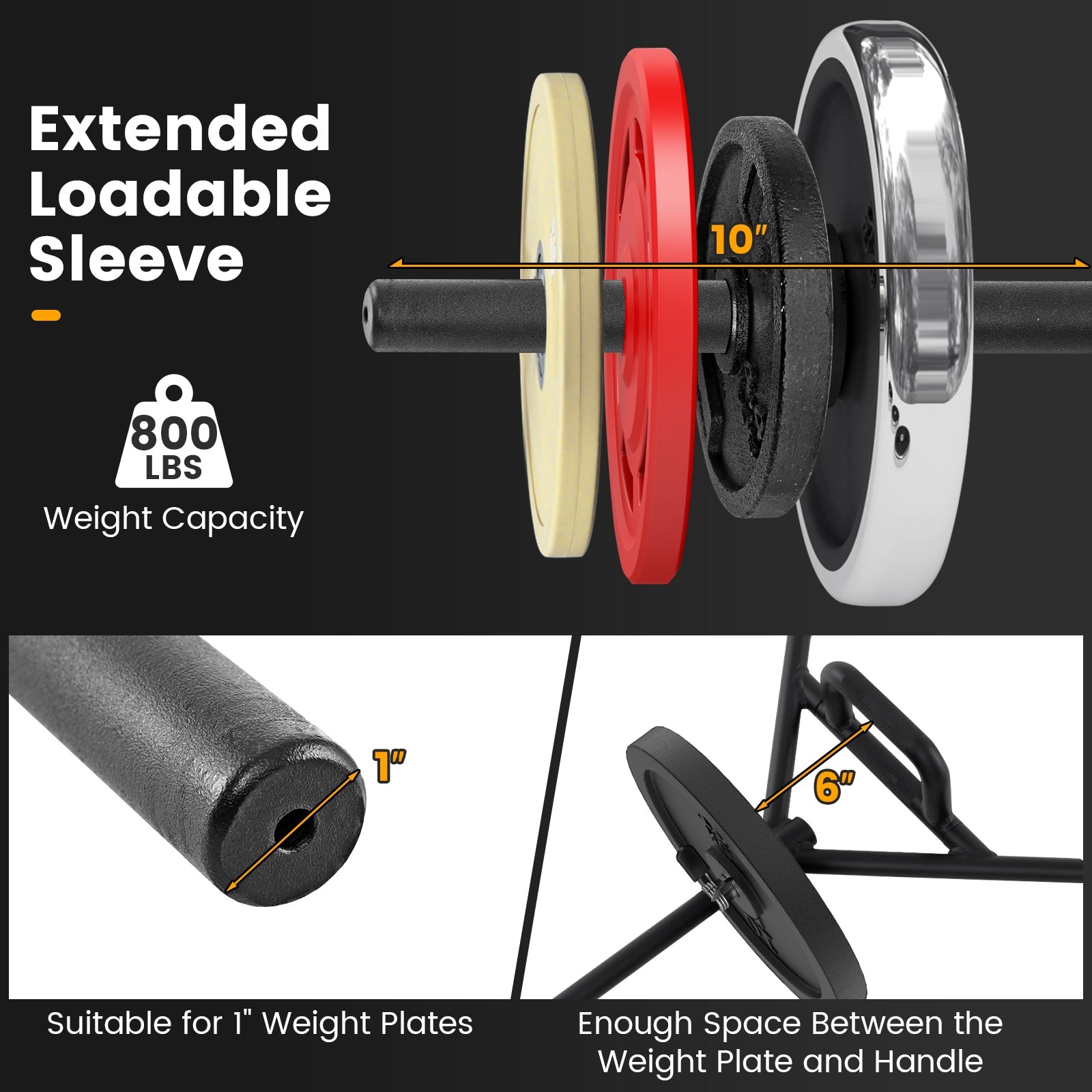 Olympic Hex Trap Bar, Foldable Handle, Black Weights Accessories at Gallery Canada