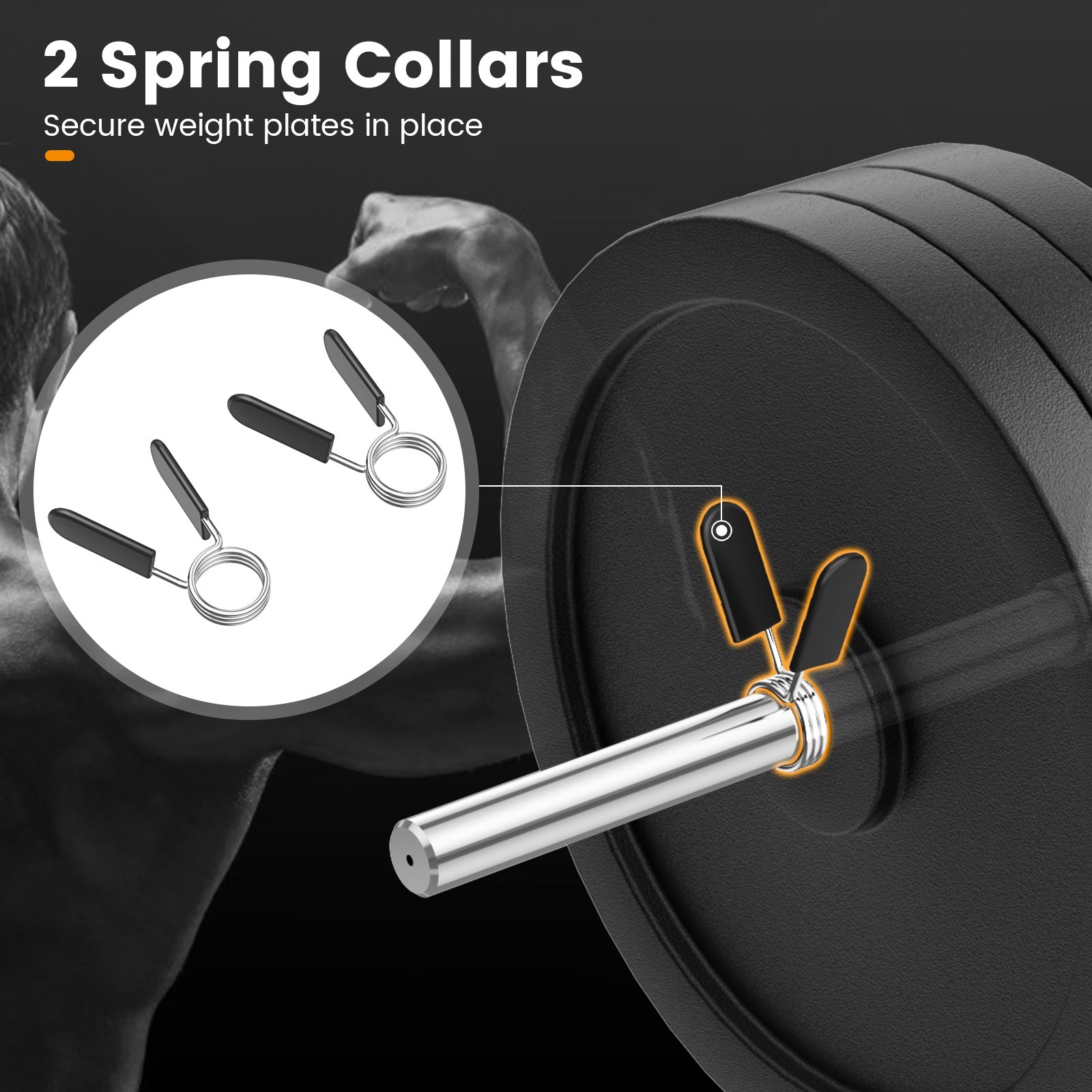 Olympic Hex Trap Bar, 2 Spring Collars, Foldable Handle, Silver Weights Accessories at Gallery Canada