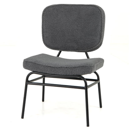 Sherpa Upholstered Accent Reading Chair, Gray Armless Chairs at Gallery Canada