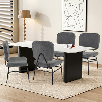 Sherpa Upholstered Accent Reading Chair, Gray Armless Chairs at Gallery Canada