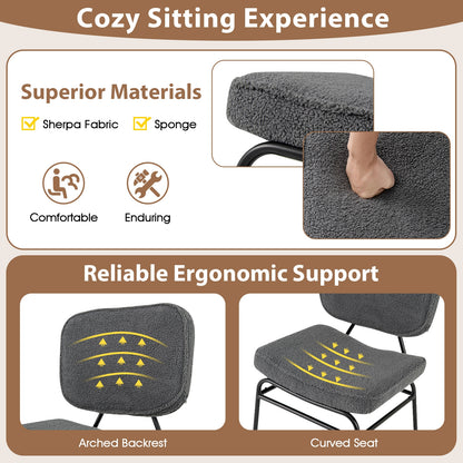 Sherpa Upholstered Accent Reading Chair, Gray Armless Chairs at Gallery Canada