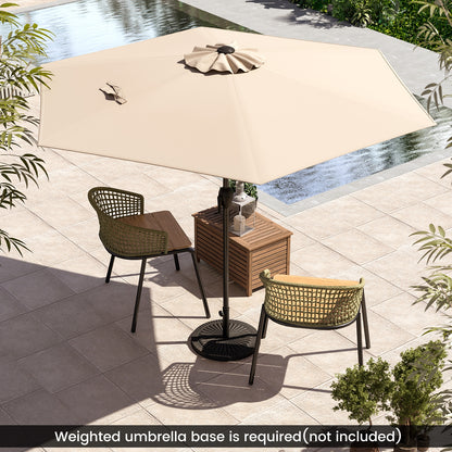 7.5 Feet Outdoor Patio Umbrella, Push Button Tilt, Beige Outdoor Umbrellas at Gallery Canada