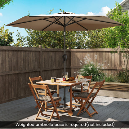 7.5 Feet Outdoor Patio Umbrella, Push Button Tilt, Beige Outdoor Umbrellas at Gallery Canada