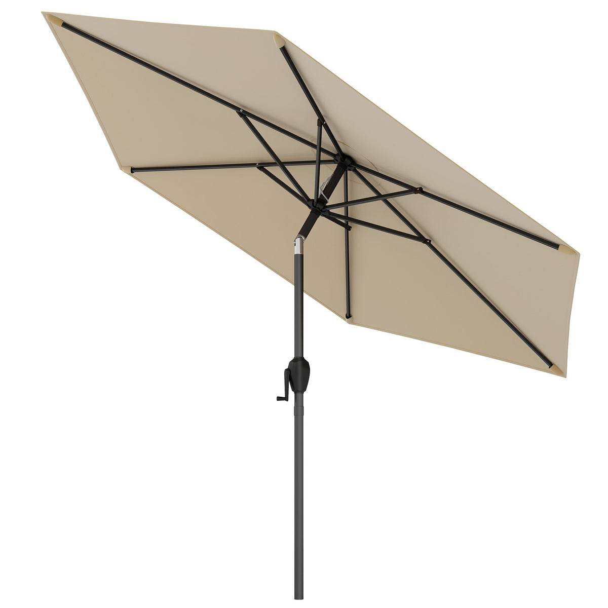 7.5 Feet Outdoor Patio Umbrella, Push Button Tilt, Beige Outdoor Umbrellas at Gallery Canada