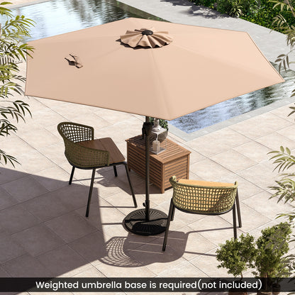 7.5 Feet Outdoor Patio Umbrella With Push Button Tilt, Tan Outdoor Umbrellas at Gallery Canada
