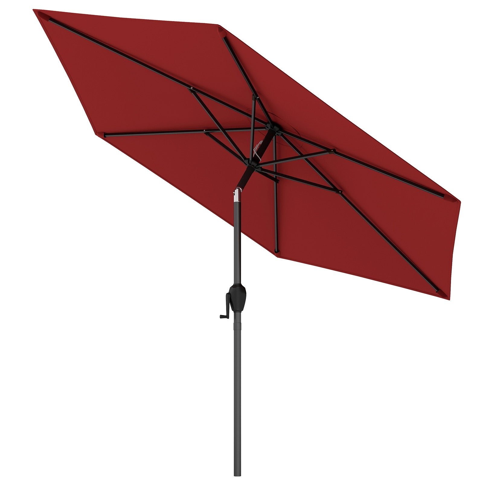 7.5 Feet Outdoor Patio Market Umbrella, Push Button Tilt, Burgundy Outdoor Umbrellas at Gallery Canada