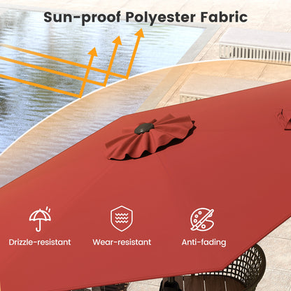 7.5 Feet Outdoor Patio Umbrella With Push Button Tilt, Tan Outdoor Umbrellas at Gallery Canada