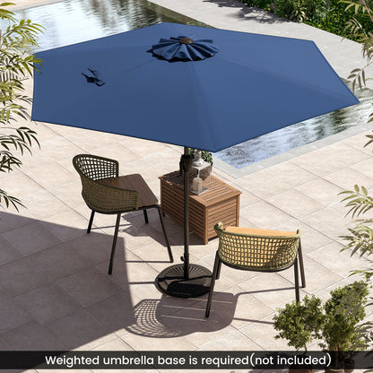 7.5 Feet Heavy Duty Patio Market Umbrella, Push Button Tilt, Navy Outdoor Umbrellas at Gallery Canada