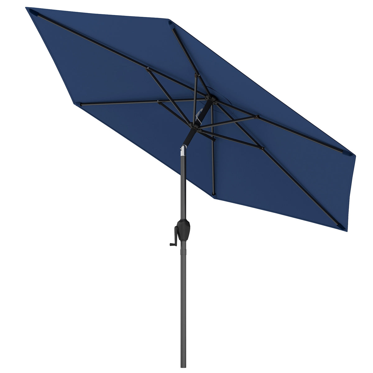 7.5 Feet Heavy Duty Patio Market Umbrella, Push Button Tilt, Navy Outdoor Umbrellas at Gallery Canada