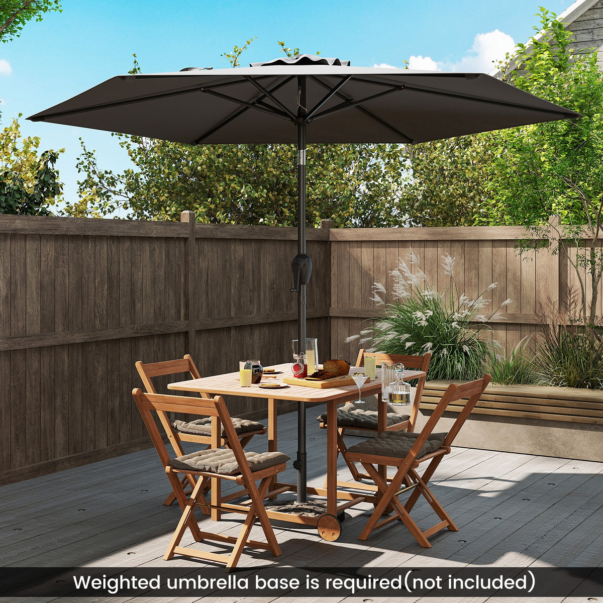 7.5 Feet Outdoor Patio Heavy Duty Market Umbrella, Gray Outdoor Umbrellas at Gallery Canada