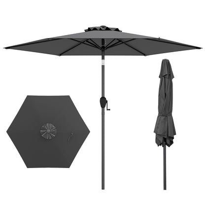 7.5 Feet Outdoor Patio Heavy Duty Market Umbrella, Gray Outdoor Umbrellas at Gallery Canada