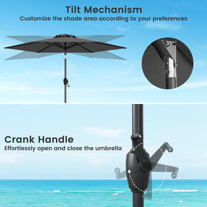 7.5 Feet Outdoor Patio Heavy Duty Market Umbrella, Gray Outdoor Umbrellas at Gallery Canada