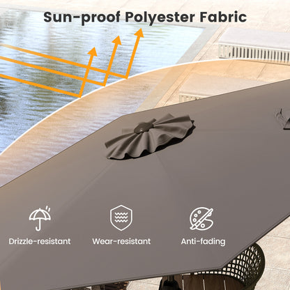 7.5 Feet Outdoor Patio Heavy Duty Market Umbrella, Gray Outdoor Umbrellas at Gallery Canada