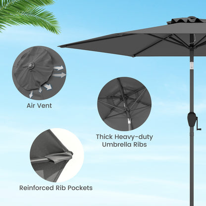 7.5 Feet Outdoor Patio Heavy Duty Market Umbrella, Gray Outdoor Umbrellas at Gallery Canada