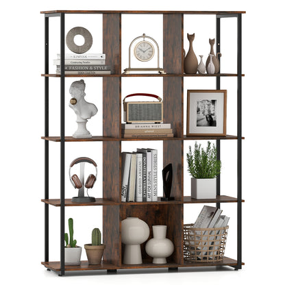 12-Cube Bookcase, With Anti-Tipping Kits, Rustic Brown Bookcases at Gallery Canada