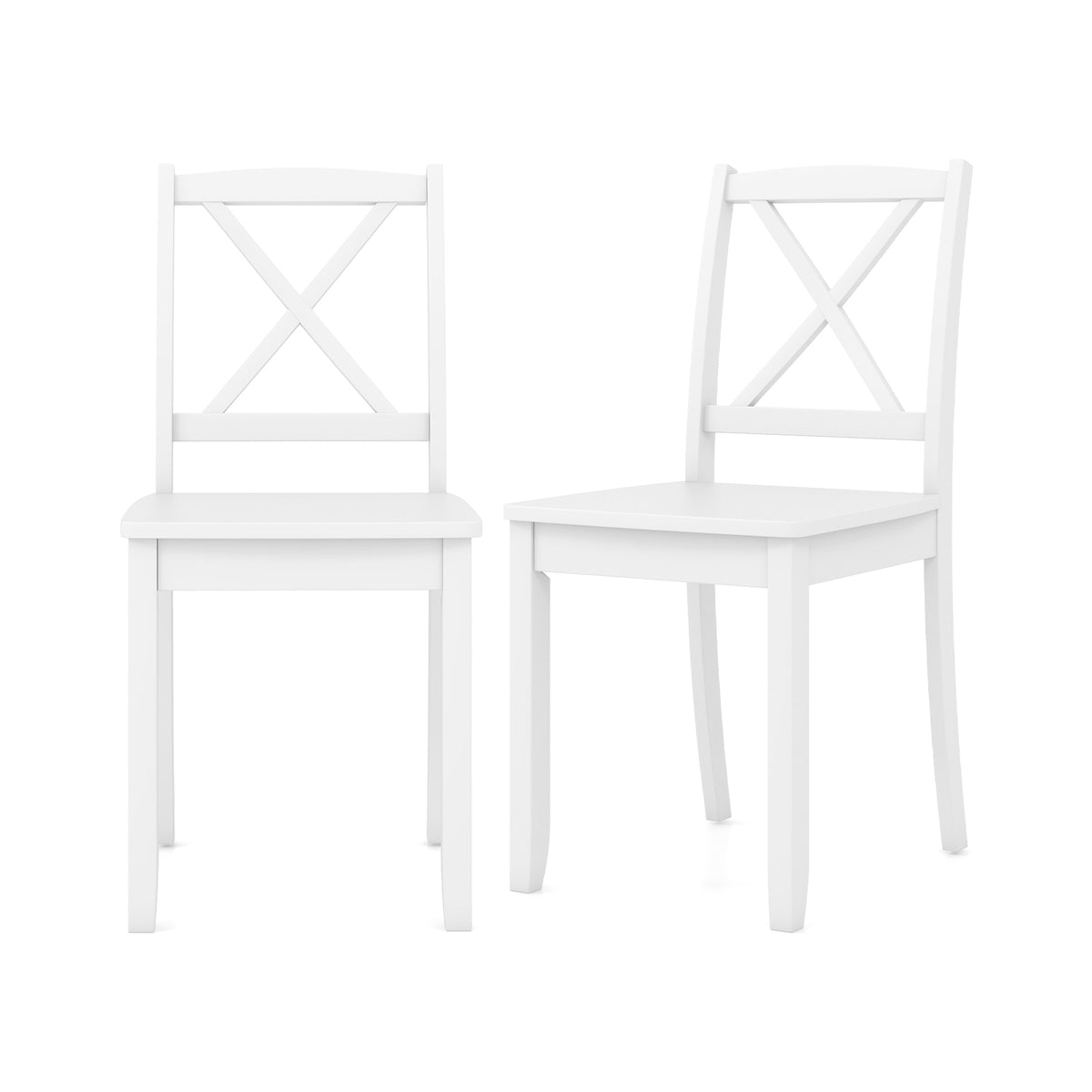 Wood Dining Chair Set, Rubber Wood Legs, Curved Backrest, White Dining Chairs at Gallery Canada