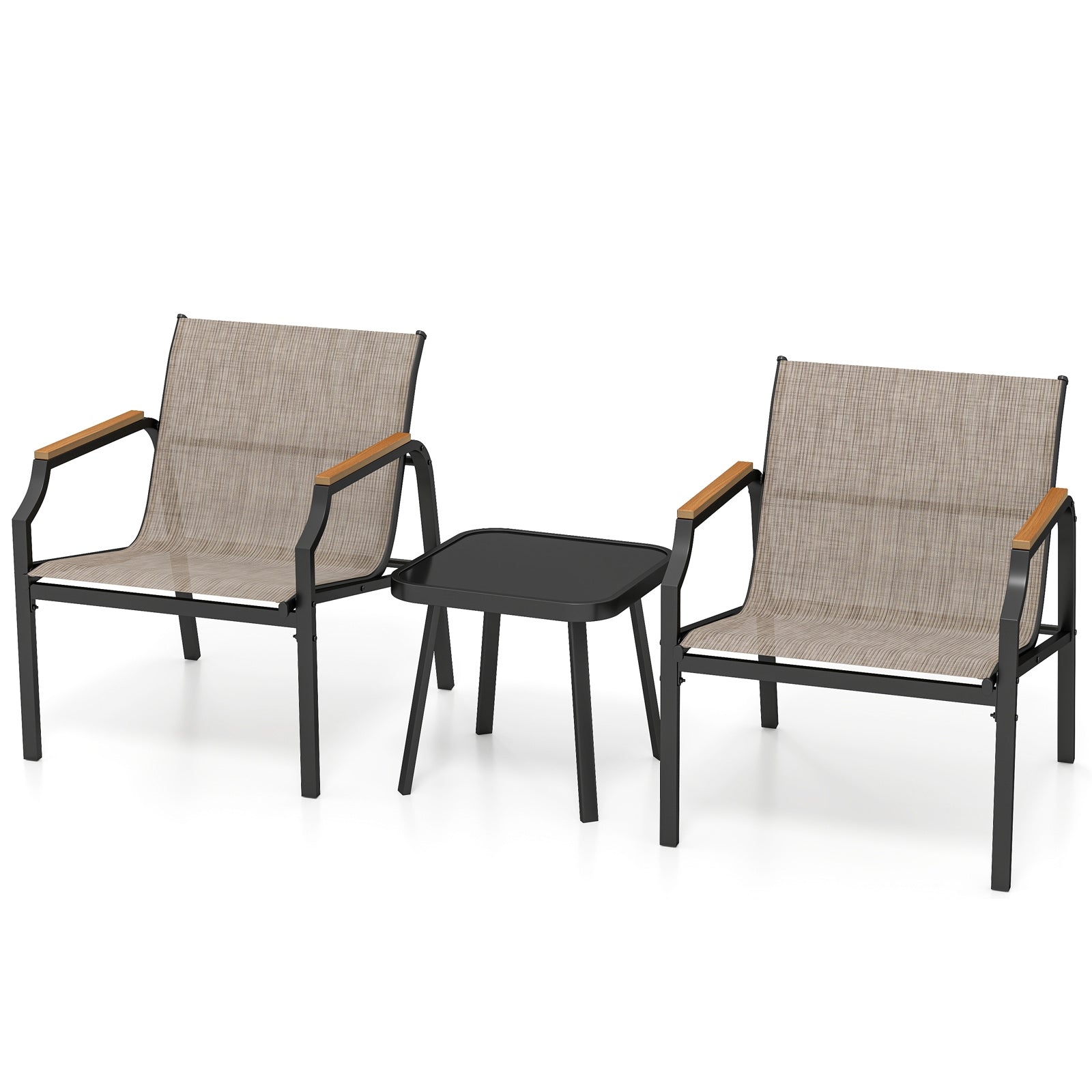 3 Piece Outdoor Chair Set, Brown Patio Conversation Sets at Gallery Canada