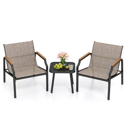 3 Piece Outdoor Chair Set, Brown Patio Conversation Sets at Gallery Canada