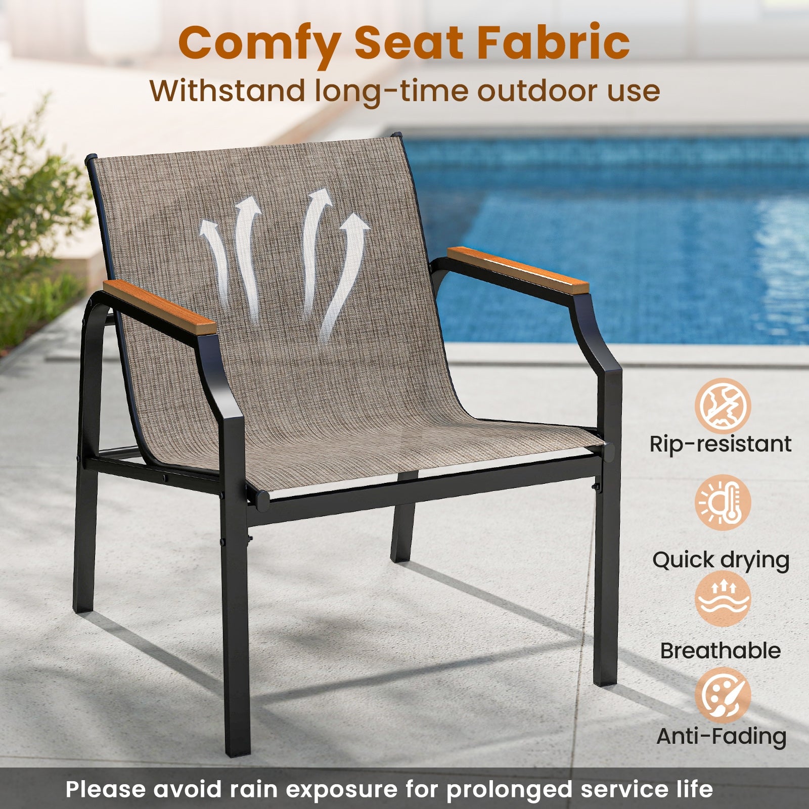 3 Piece Outdoor Chair Set, Brown Patio Conversation Sets at Gallery Canada