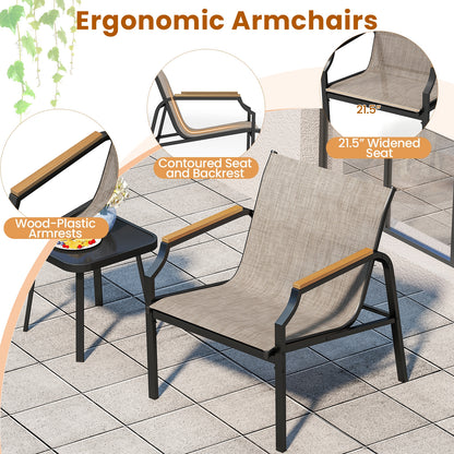 3 Piece Outdoor Chair Set, Brown Patio Conversation Sets at Gallery Canada