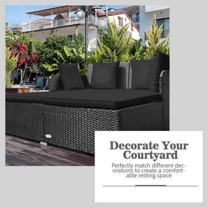 Outdoor Rattan Daybed With Cushions, Black Outdoor Sectionals at Gallery Canada