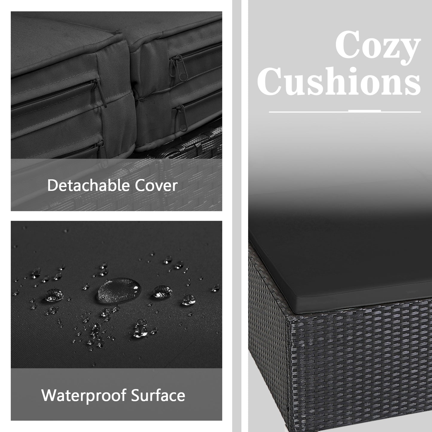 Outdoor Rattan Daybed With Cushions, Black Outdoor Sectionals at Gallery Canada