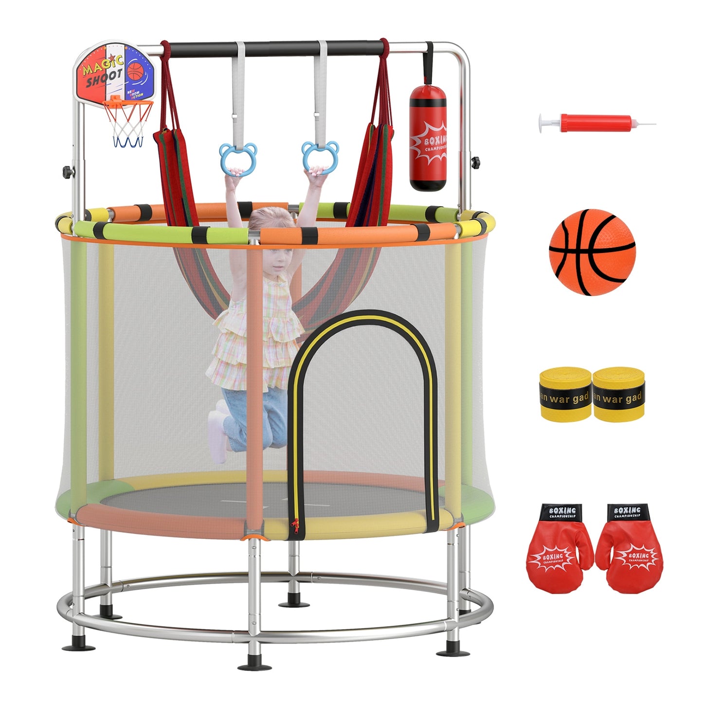 55" Kids Trampoline For 3-6 Years Old, Green Trampolines at Gallery Canada