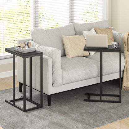 C-Shaped Side Table, Heavy-Duty Metal Frame, Black End & Side Tables at Gallery Canada