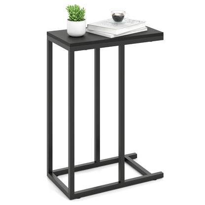 C-Shaped Side Table, Heavy-Duty Metal Frame, Black End & Side Tables at Gallery Canada