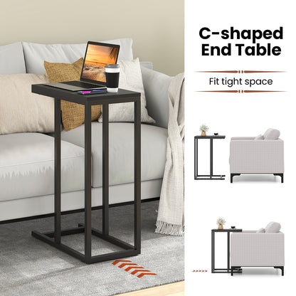 C-Shaped Side Table, Heavy-Duty Metal Frame, Black End & Side Tables at Gallery Canada