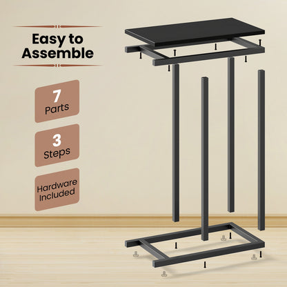 C-Shaped Side Table, Heavy-Duty Metal Frame, Black End & Side Tables at Gallery Canada