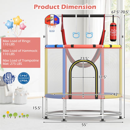 55" Kids Trampoline, For 3-6 Years Old Boys And Girls, Red Trampolines at Gallery Canada