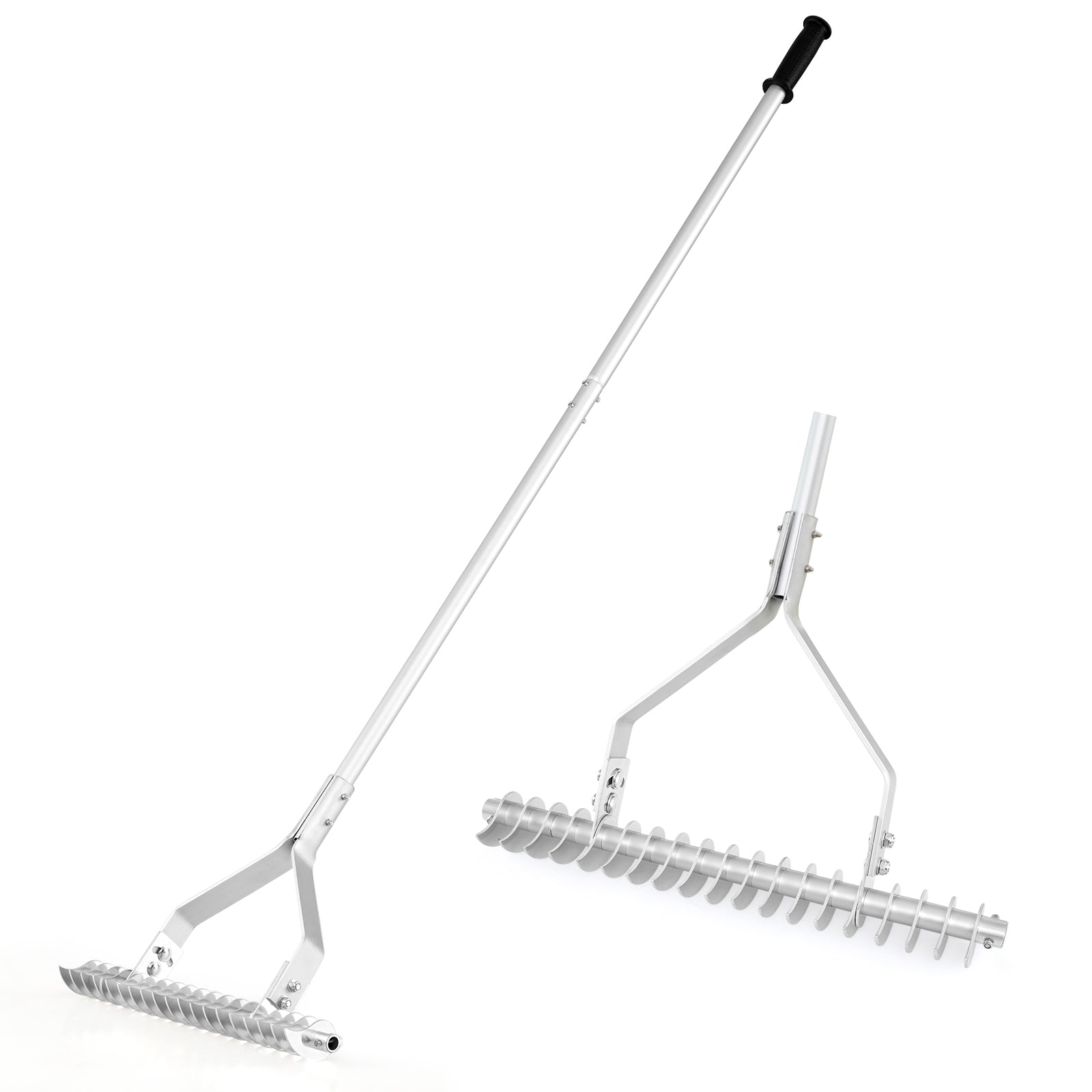 20 Inches Wide Aluminum Lawn Rake, 19 Curved Tines, Long Handle Lawn Care Tools at Gallery Canada