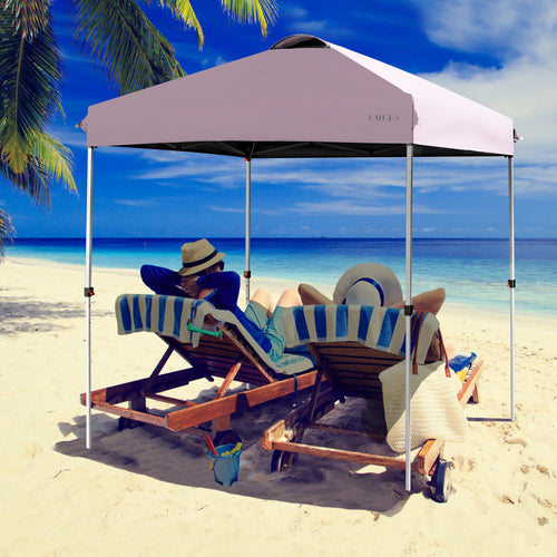 6.6 x 6.6 Feet Outdoor Pop-Up Canopy Tent, Pink