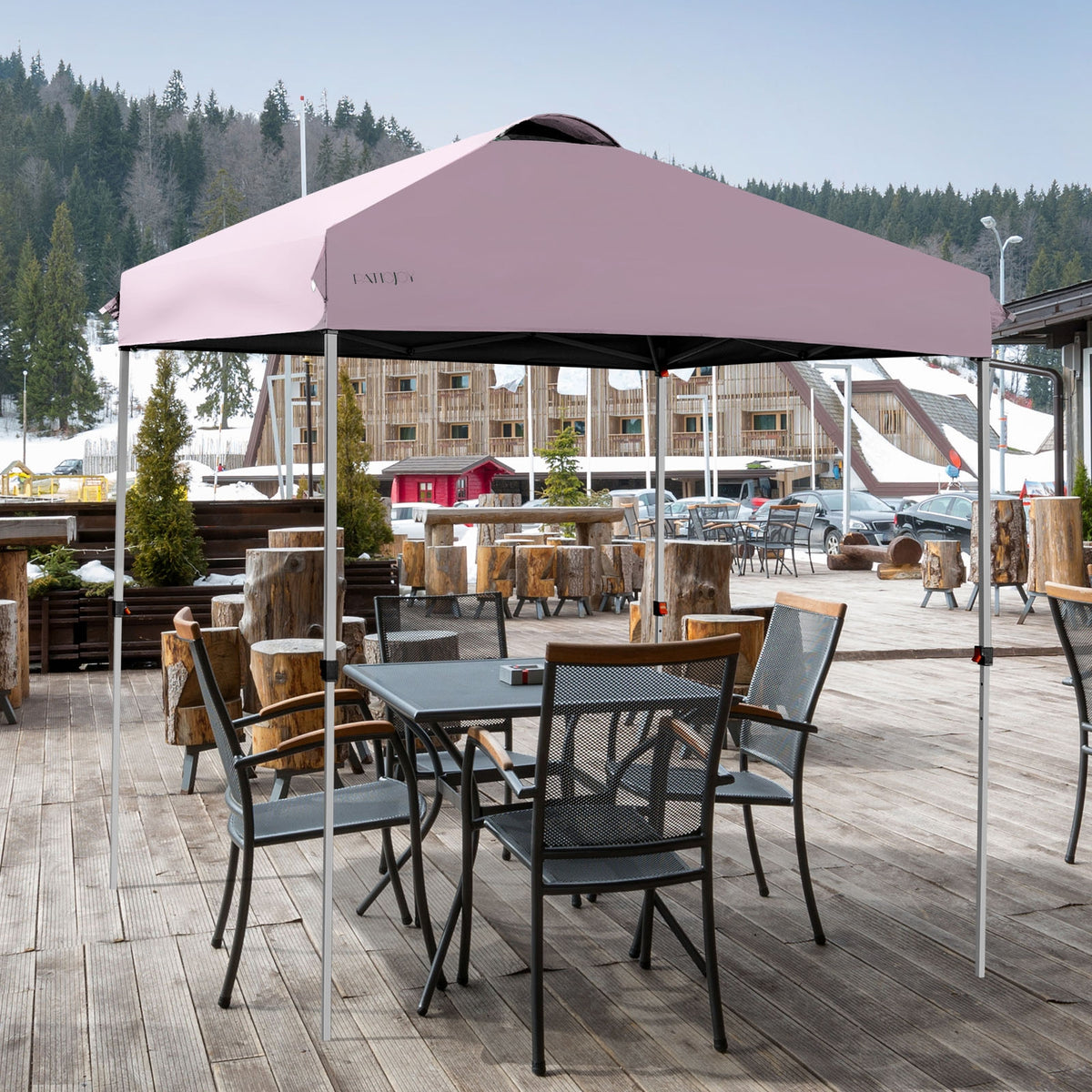 6.6 x 6.6 Feet Outdoor Pop-Up Canopy Tent, Pink Canopies at Gallery Canada