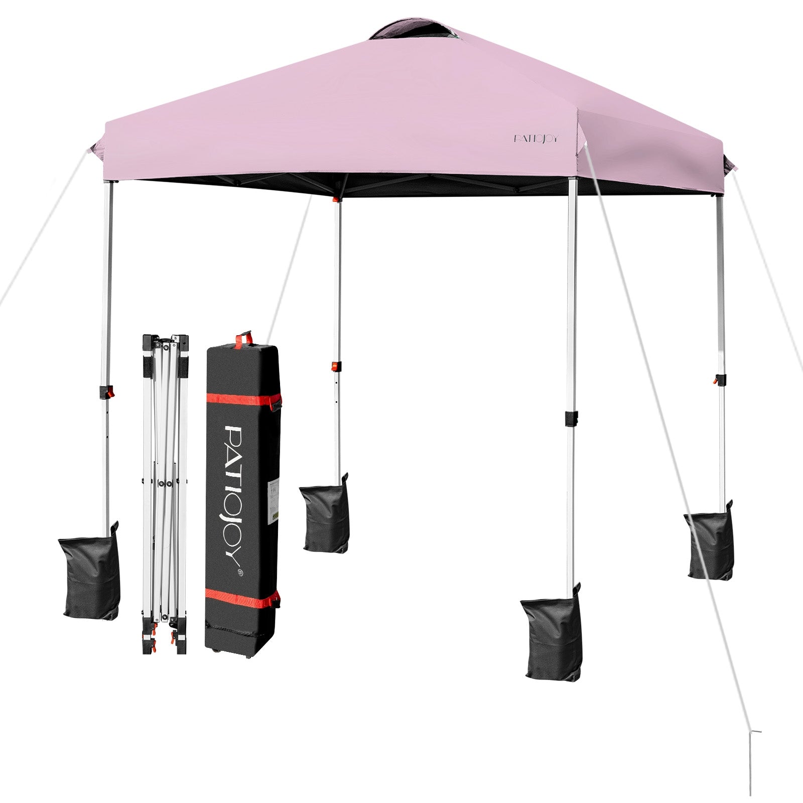6.6 x 6.6 Feet Outdoor Pop-Up Canopy Tent, Pink Canopies at Gallery Canada